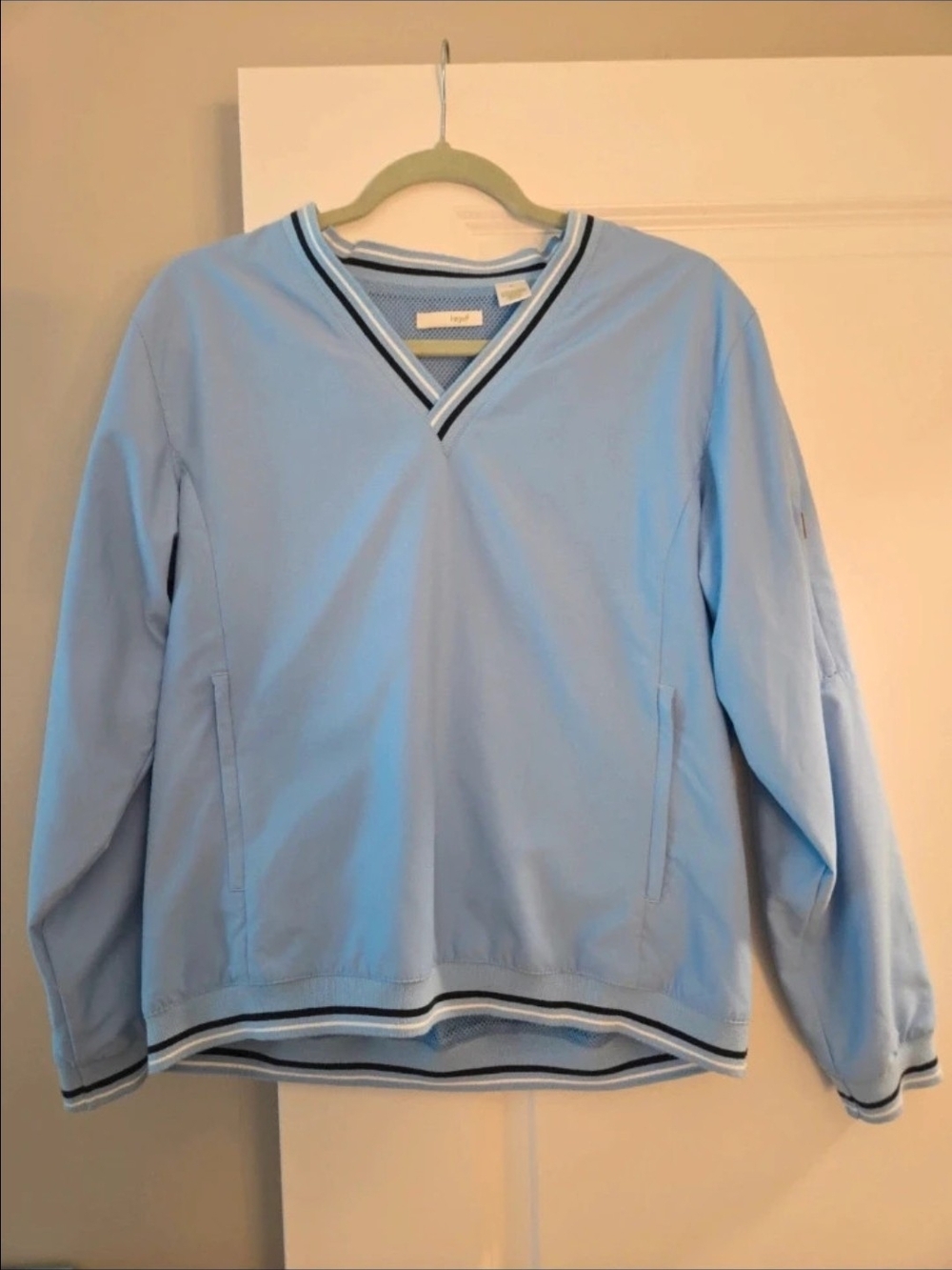 Light Blue V-Neck Windbreaker by Liz Claiborne